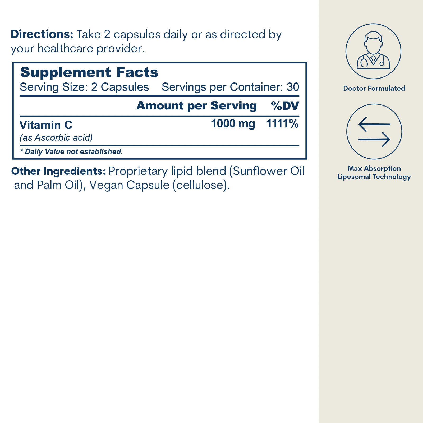 Liposomal Vitamin C - Capsules (60 Count / 30 Servings)
