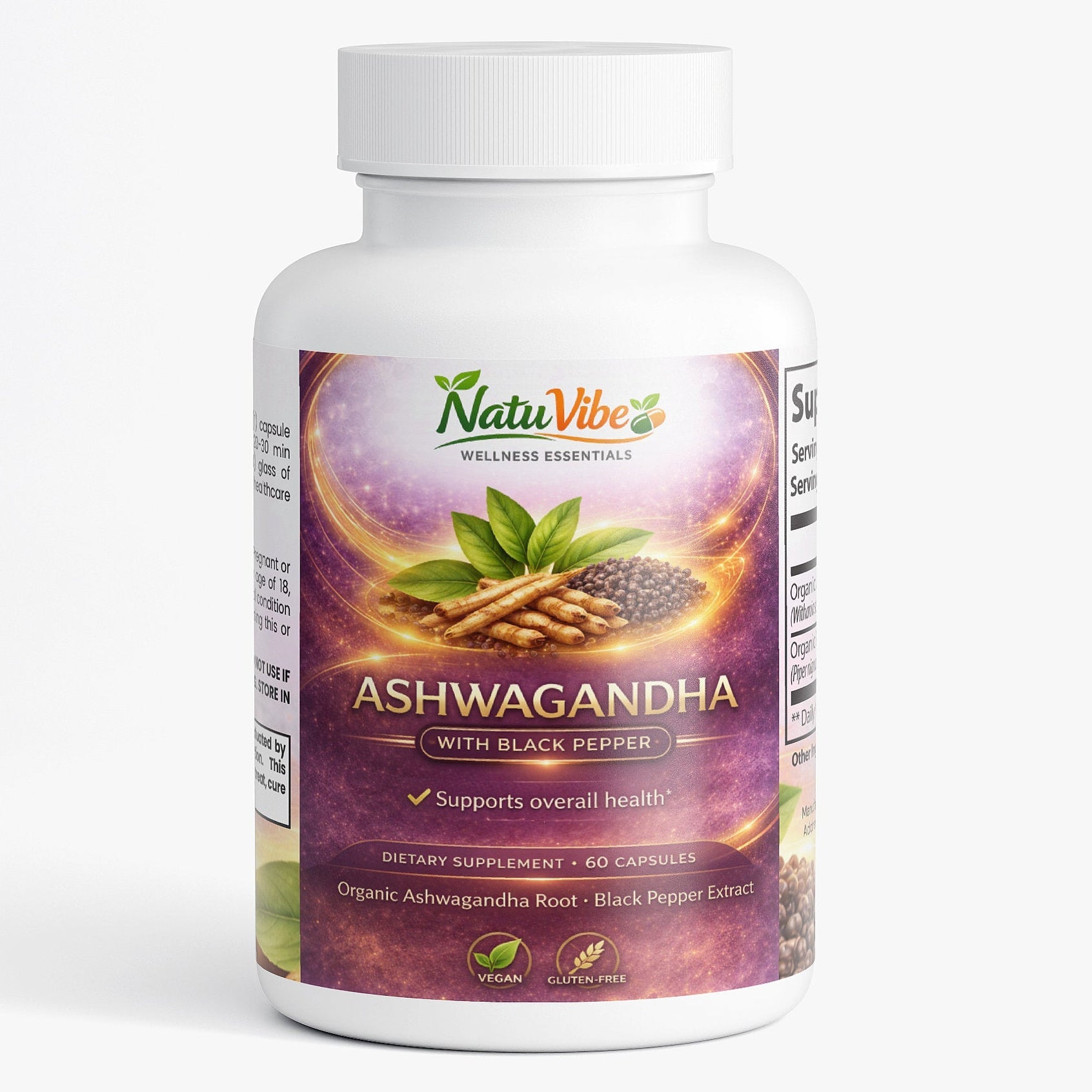 Organic Ashwagandha with Organic Black Pepper 60 capsules