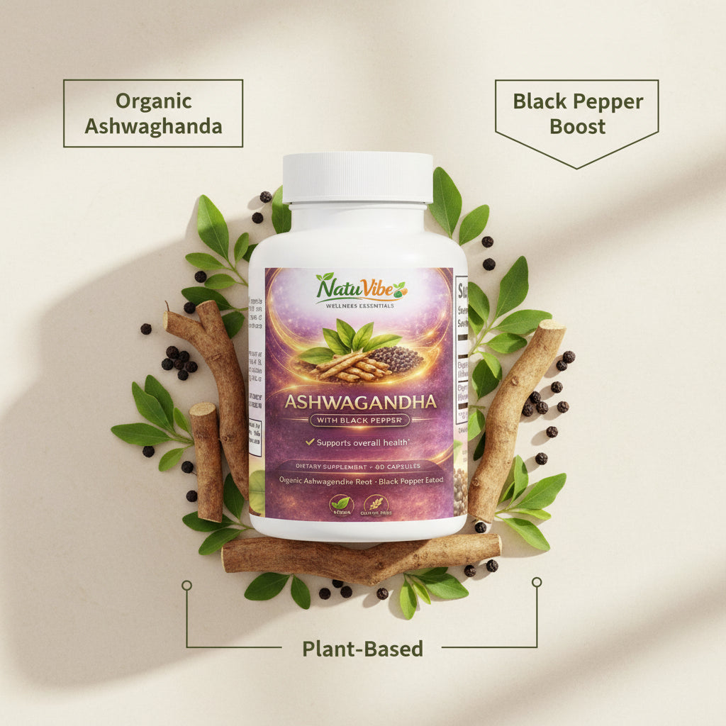 Organic Ashwagandha with Organic Black Pepper 60 capsules