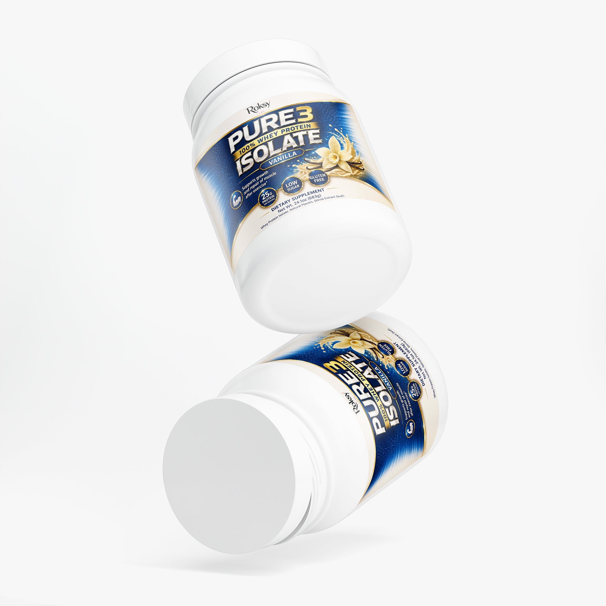 Pure3 100% Whey Protein Isolate (Vanilla) 2 lb