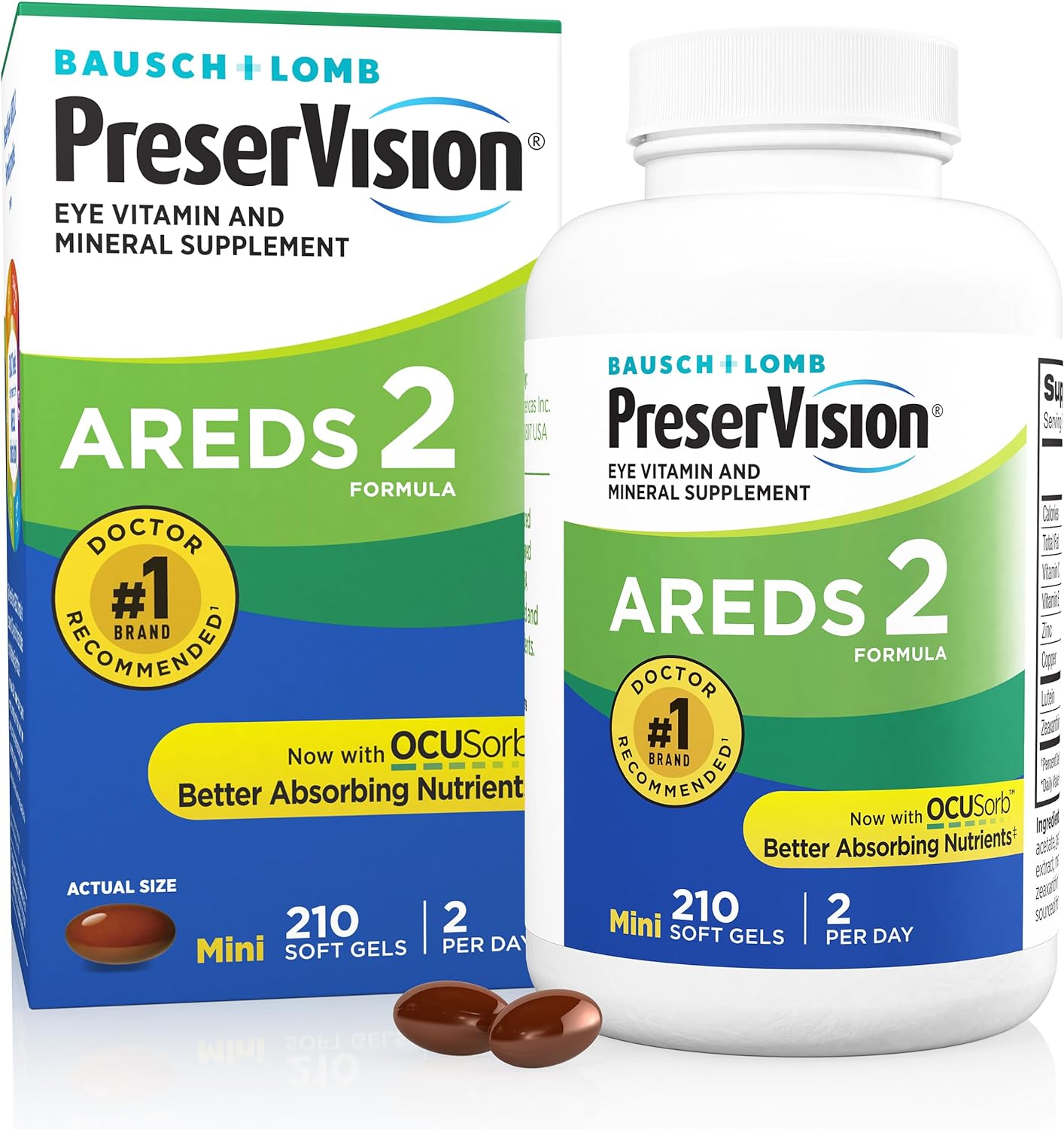 PreserVision AREDS 2 Eye Vitamin & Mineral Supplement 210 count Soft Gels - EXP 08/2027