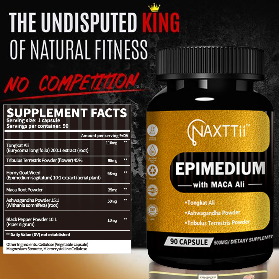 EPIMEDIUM Maca Root Powder Tongkat Aliand Tribulus Terrestris Powder 90 Capsules 500mg Dietary Supplement For Women And Men