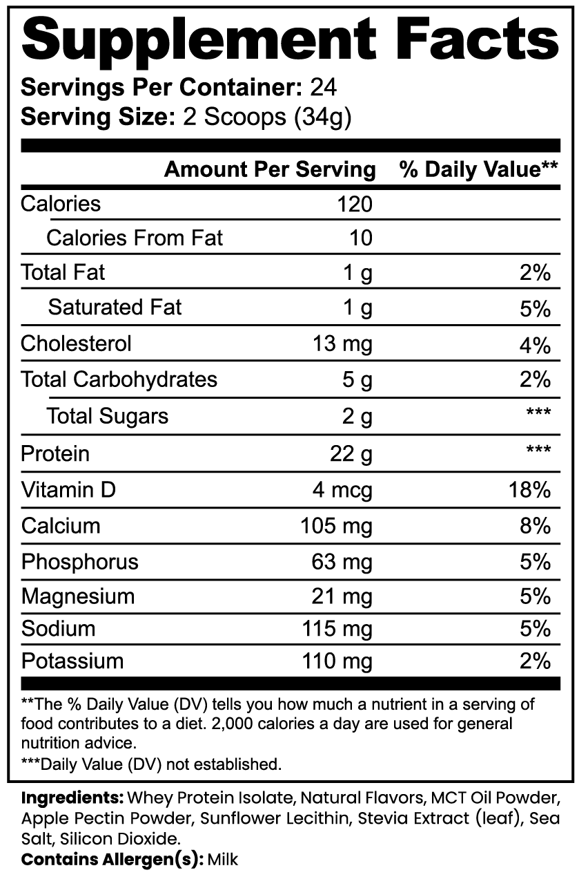 Veluna Advanced 100% Whey Protein Isolate | 28.4 oz (805g)