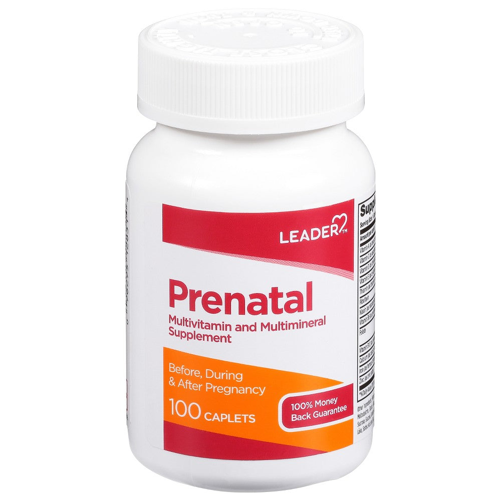 Leader Prenatal Vitamin with 800 mcg Folic Acid, 100 Caplets