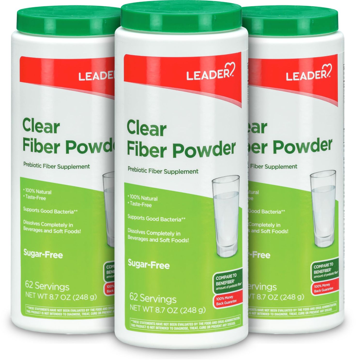 Leader™ Clear Fiber Powder – Prebiotic & Sugar-Free Digestive Support (8.7 oz)