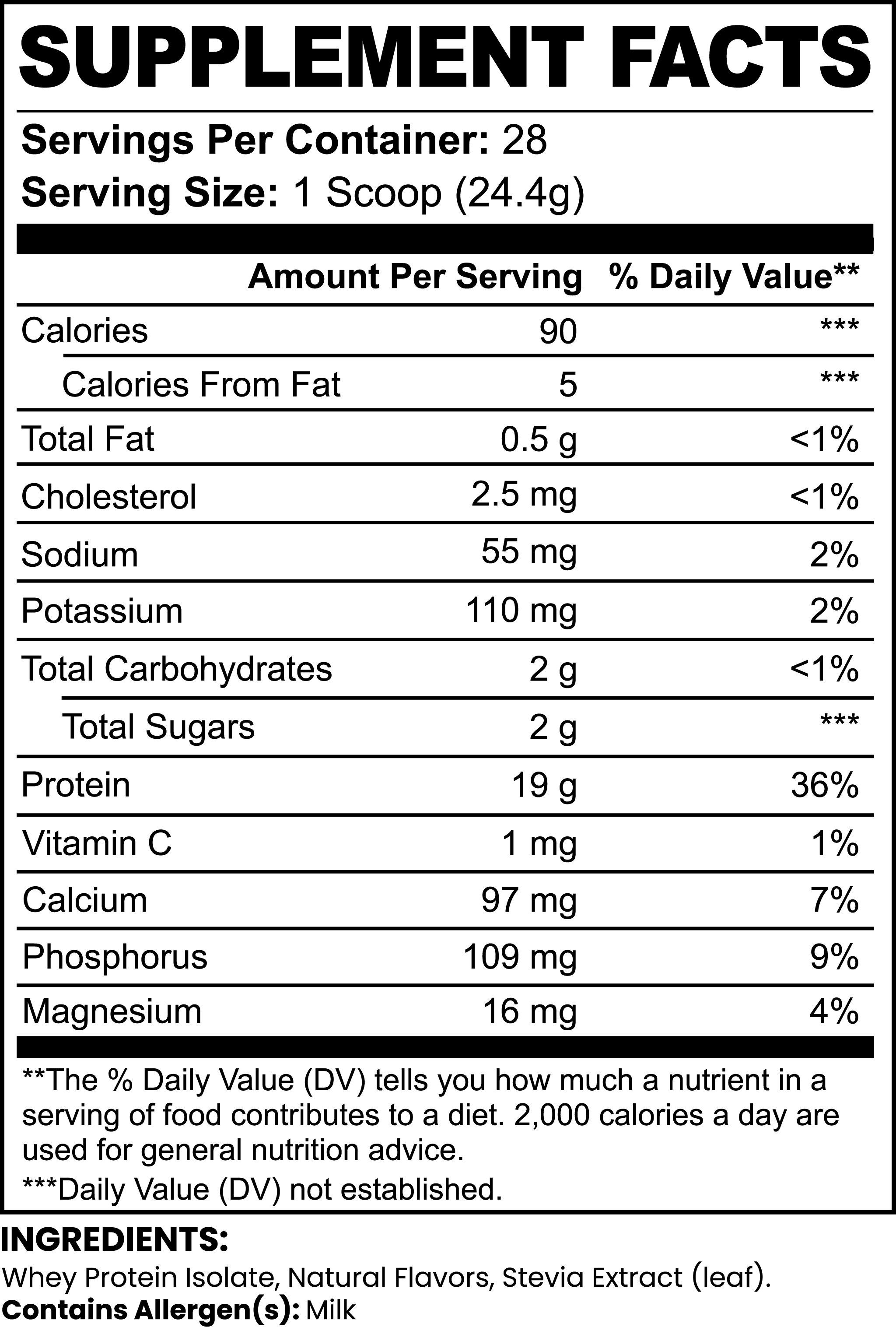Pure3 100% Whey Protein Isolate (Vanilla) 2 lb