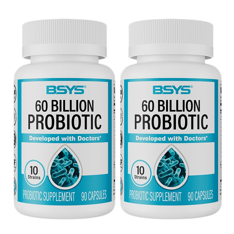 60 Billion CFU Probiotic Capsules  Acid-Resistant Stomach-Resistant Formula  Intestinal Delivery Technology  Digestive & Immune Health Support  Daily Gut Wellness Supplement