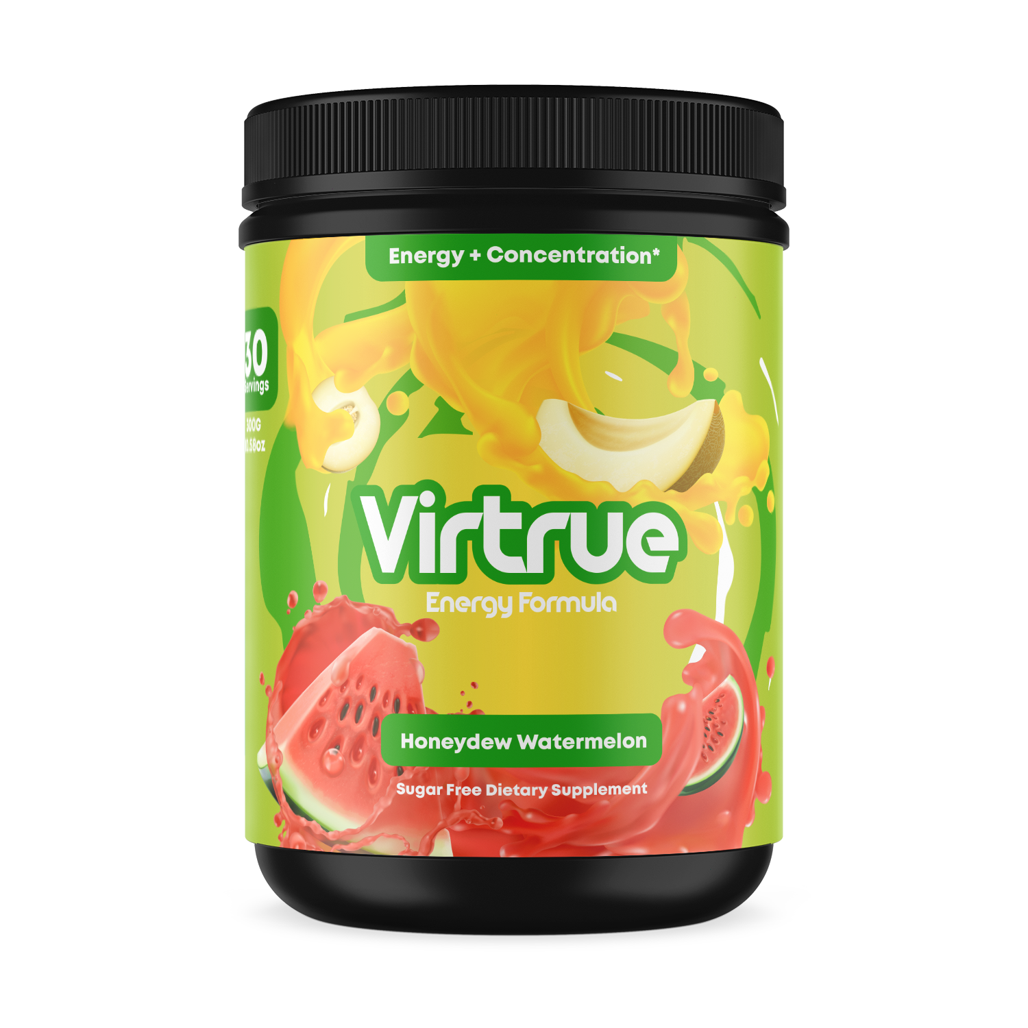 Watermelon Pre-Workout Energy Powder + Focus Boost & Hydration | Sugar Free