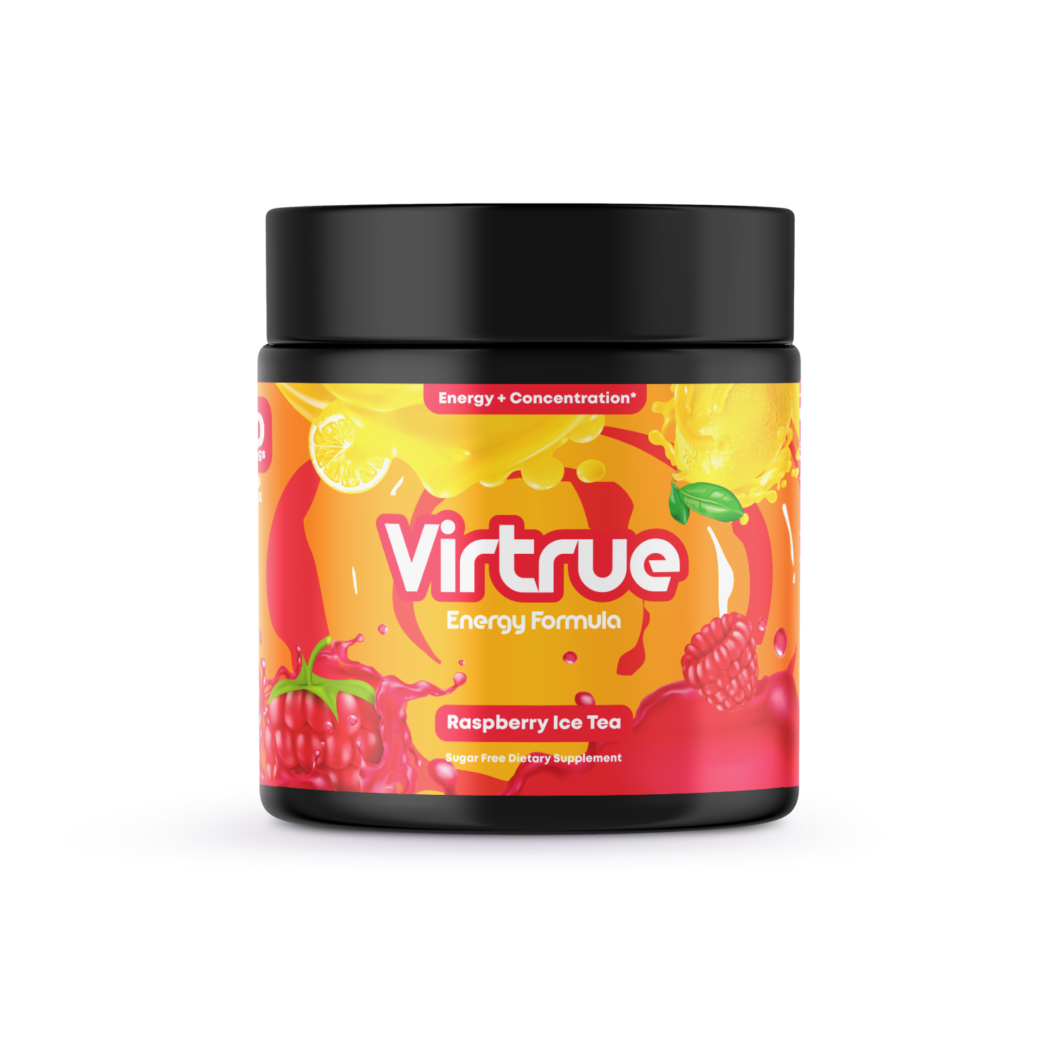 Raspberry Iced Tea Pre-Workout Energy Powder + Focus Boost & Hydration | Sugar Free