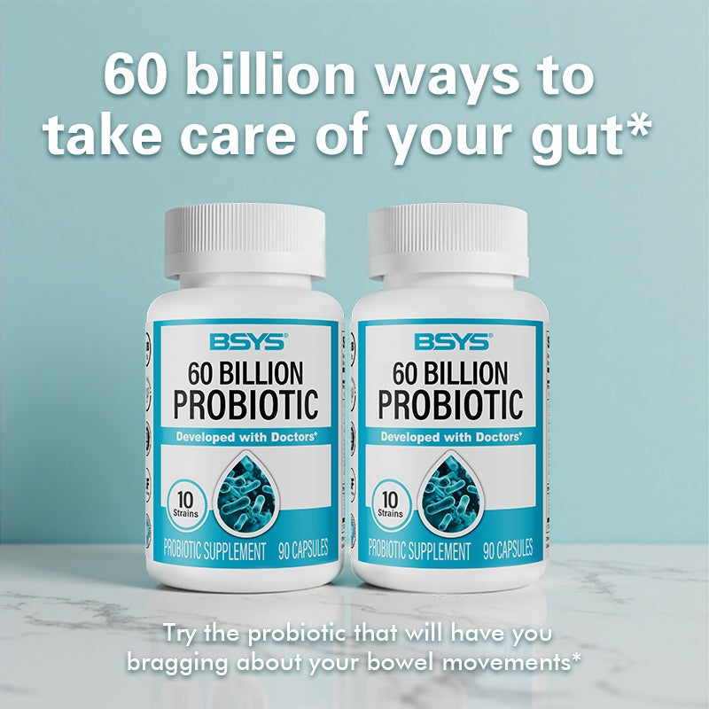 60 Billion CFU Probiotic Capsules  Acid-Resistant Stomach-Resistant Formula  Intestinal Delivery Technology  Digestive & Immune Health Support  Daily Gut Wellness Supplement