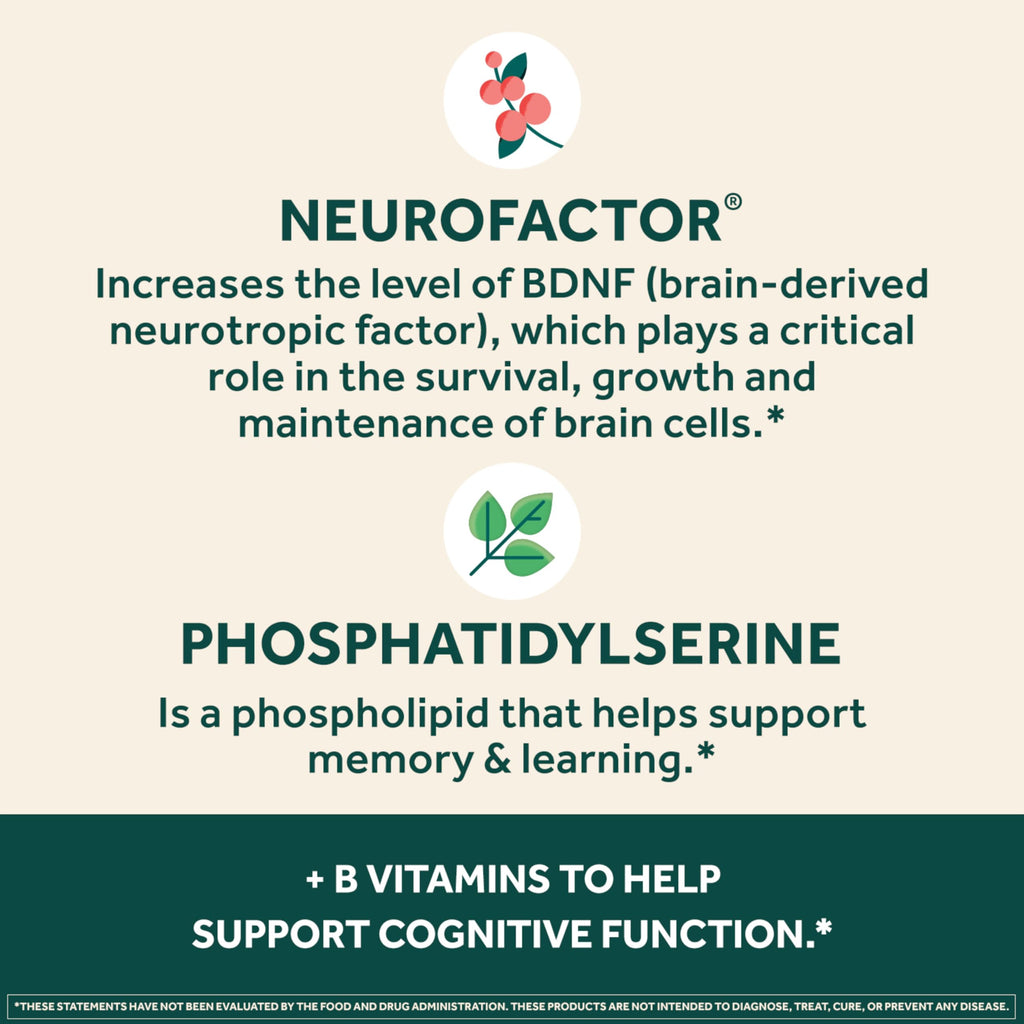 NEURIVA Plus Brain Supplement Memory Focus Vitamins B6 B12 30 Capsules