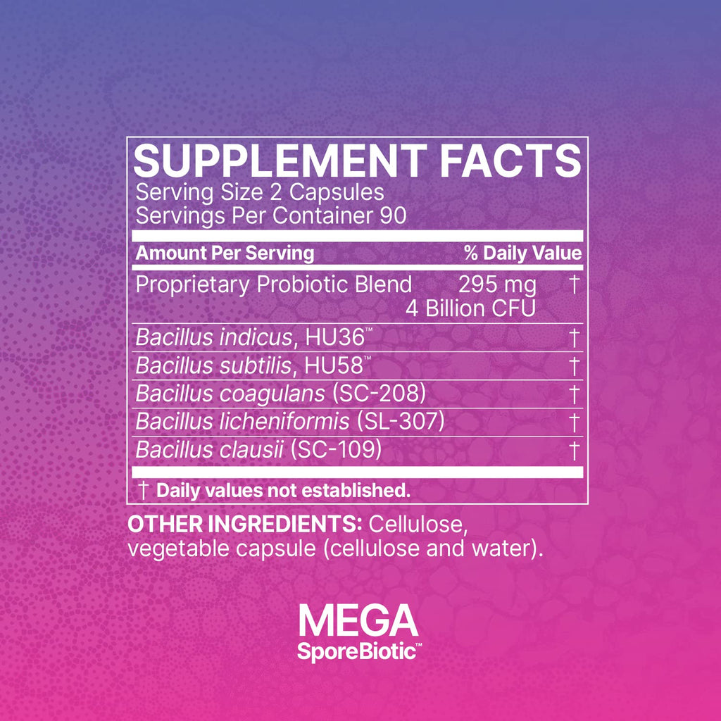 MegaSporeBiotic Probiotics – Spore-Based Digestive Support for Women & Men (180 Capsules)