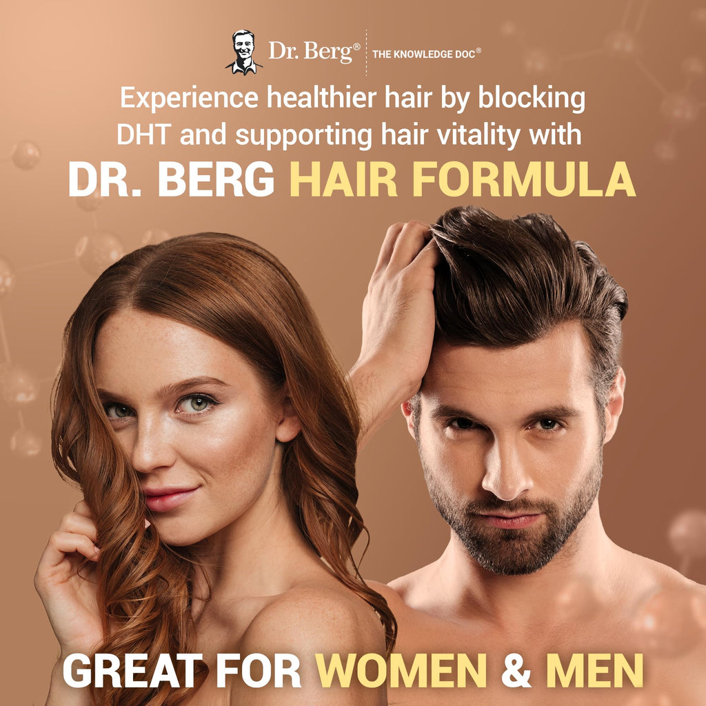 Dr. Berg All-in-One Vitamins for Hair, Skin, & Nails - Advanced Formula with Biotin, Saw Palmetto, DHT Blocker, & Trace Minerals - 90 Veg Capsules