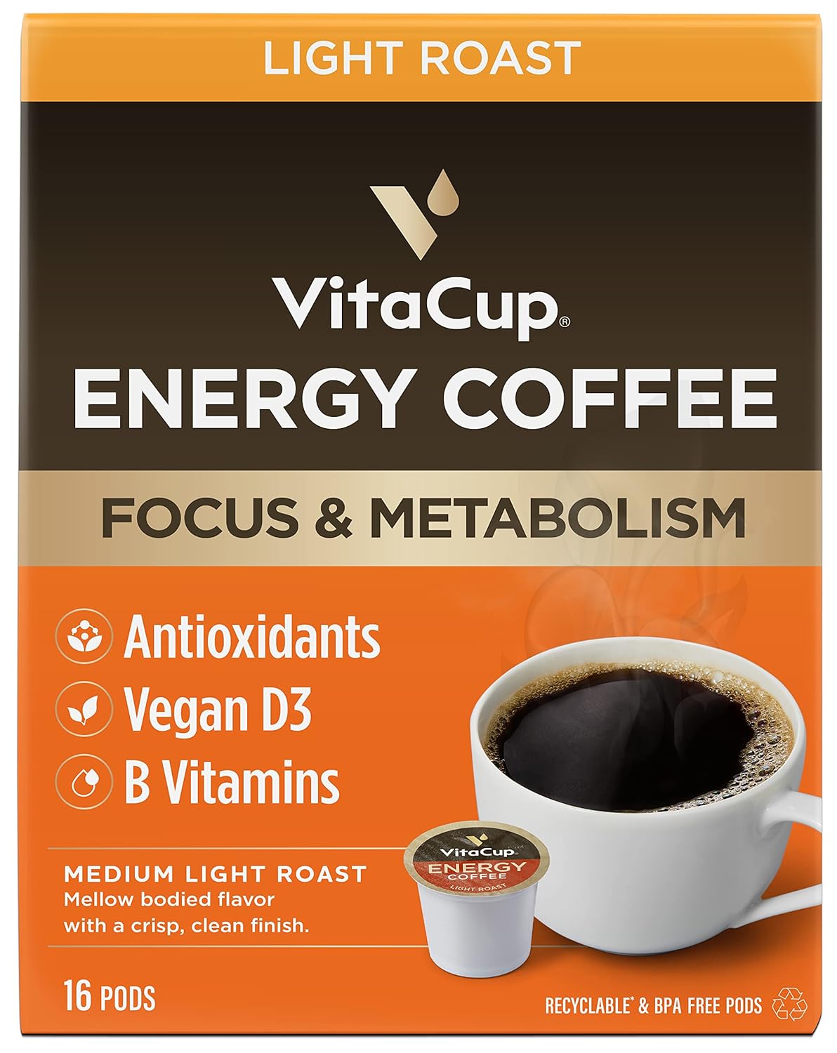 Slim Organic Coffee Pods with Diet Support  Bold Flavor