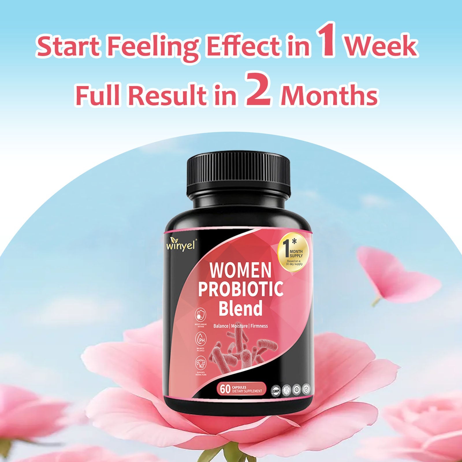 Women's Probiotics For Women PH Balance With Prebiotics, Lactobacillus Probiotic Blend And Herb Blend - Women's Health Supplement, 60 Count