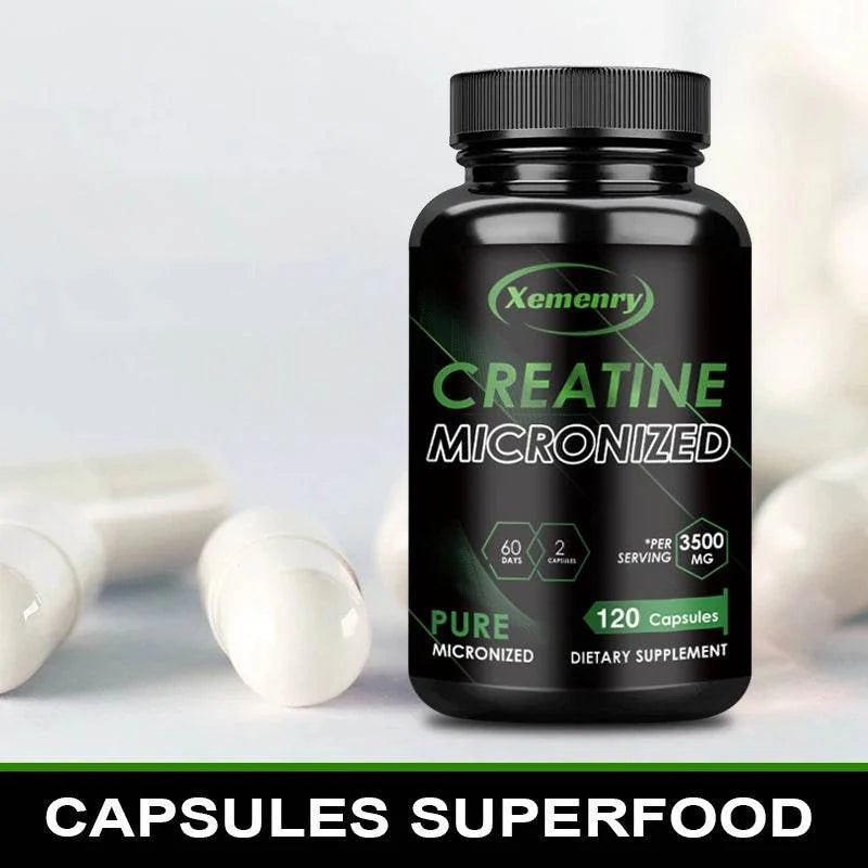 Creatine Monohydrate - Increase Strength, Build Muscle and Improve Performance, Explosive Power for Men - 120 Capsules