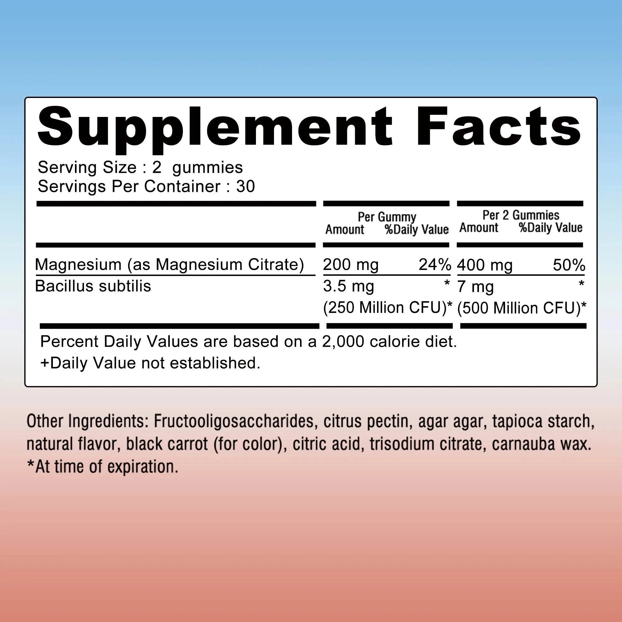 Magnesium Citrate - Supports Muscles, Nerves, Bones and Heart, Reduce Stress and Improve Sleep - 60 Gummies