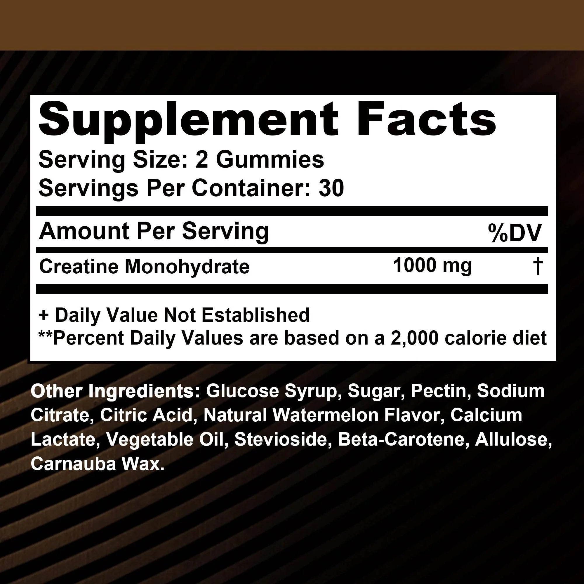 Creatine Monohydrate - Boost Energy, Build Muscle Mass, and Improve Athletic Performance - 60 Gummies