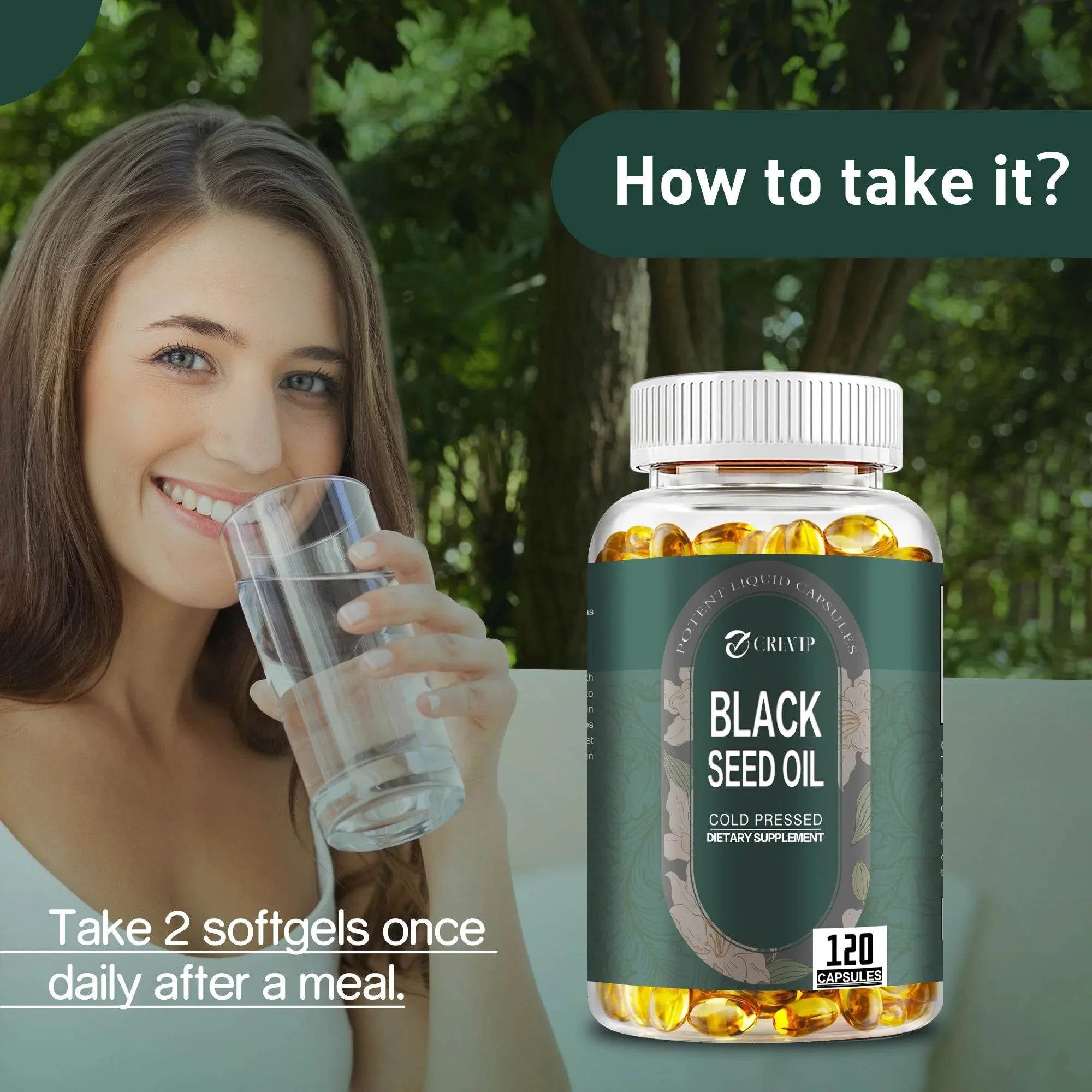 Black Seed Oil - Supports Skin, Digestion, Joints, Immune Health, Promotes Hair Growth - 120 Capsules