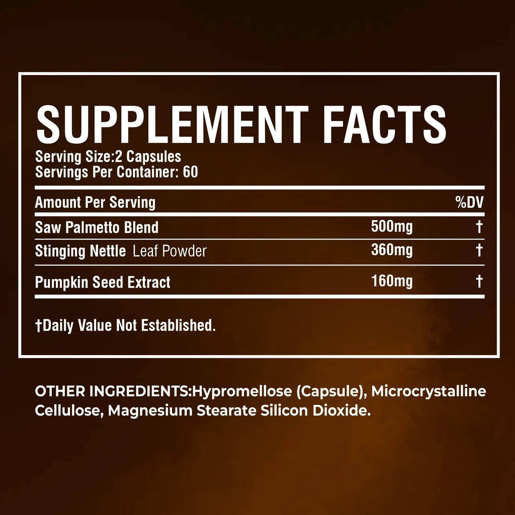 Saw Palmetto Capsules - Supports Prostate and Urinary Tract Health, Blocks DHT, and Promotes Healthy Hair Growth - 120 Capsules