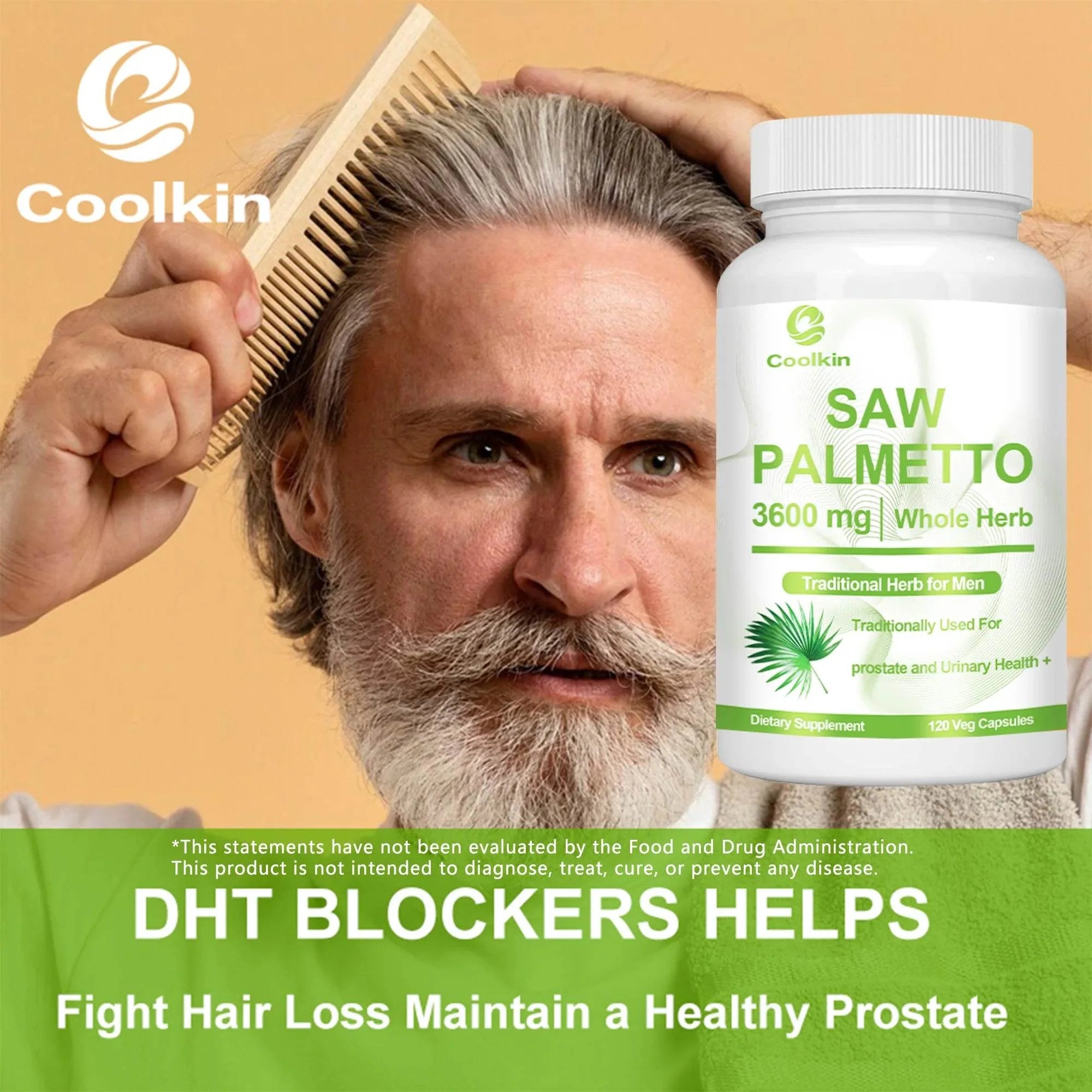 Saw Palmetto - Promotes Hair Growth and Urinary Support, Prostate Health, Prevents Hair Loss - 120 Capsules