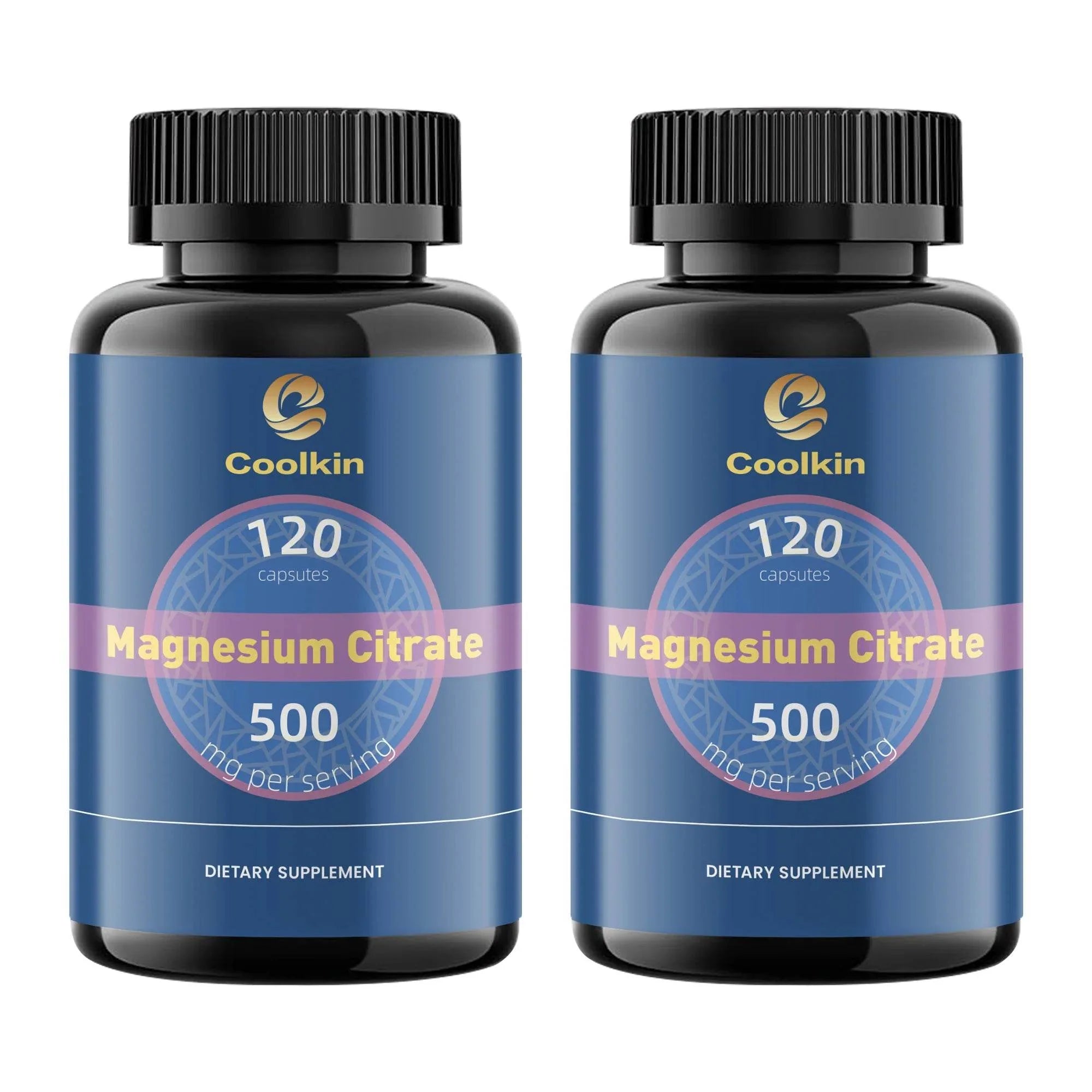 Magnesium Citrate Capsules - Muscle, Bone, Heart, Nervous System Support, Improve Sleep - 120 Capsules