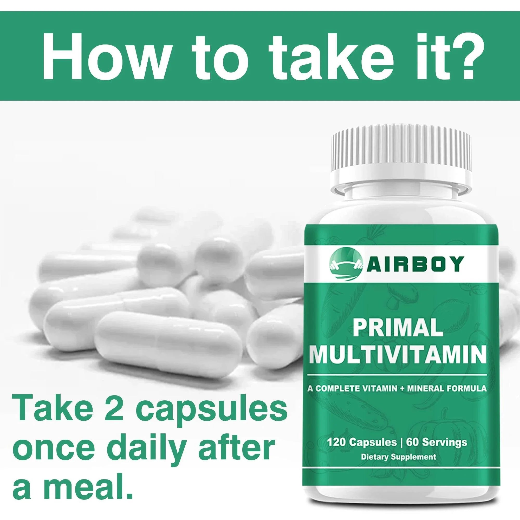 Multivitamin for Men and Women Supplement - Strengthen The Immune System and Improve Performance, Boost Energy - 120 Capsules