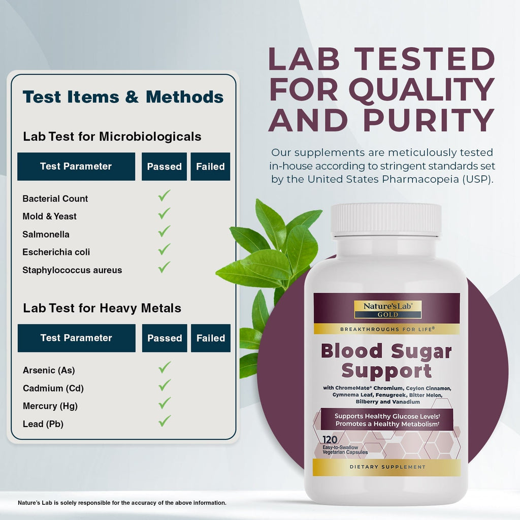 Nature's Lab Gold Blood Sugar Support - 120 Capsules