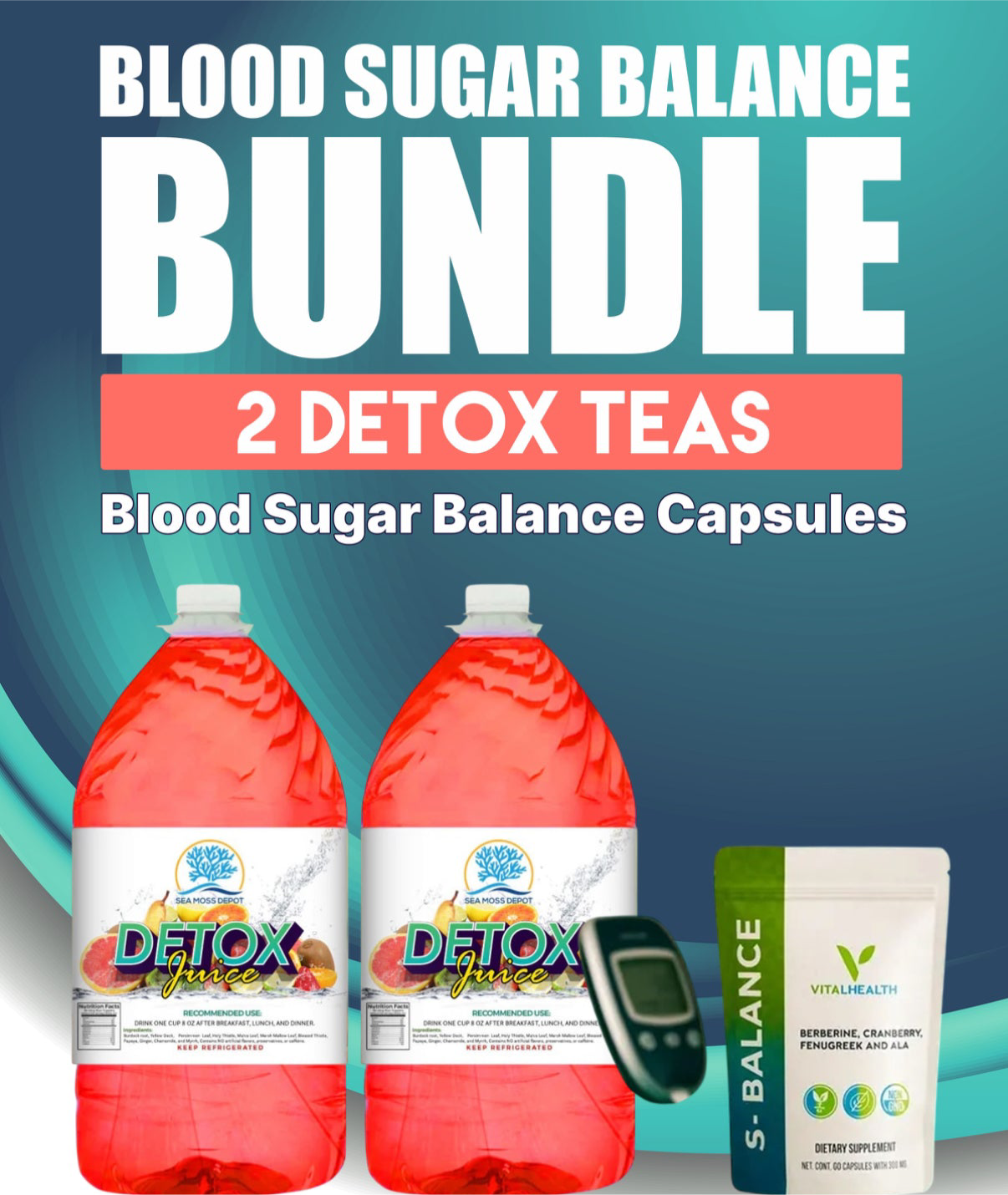 Blood Sugar Balance Detox Bundle | Liver Cleanse + Glucose Support for Energy, Digestion & Wellness