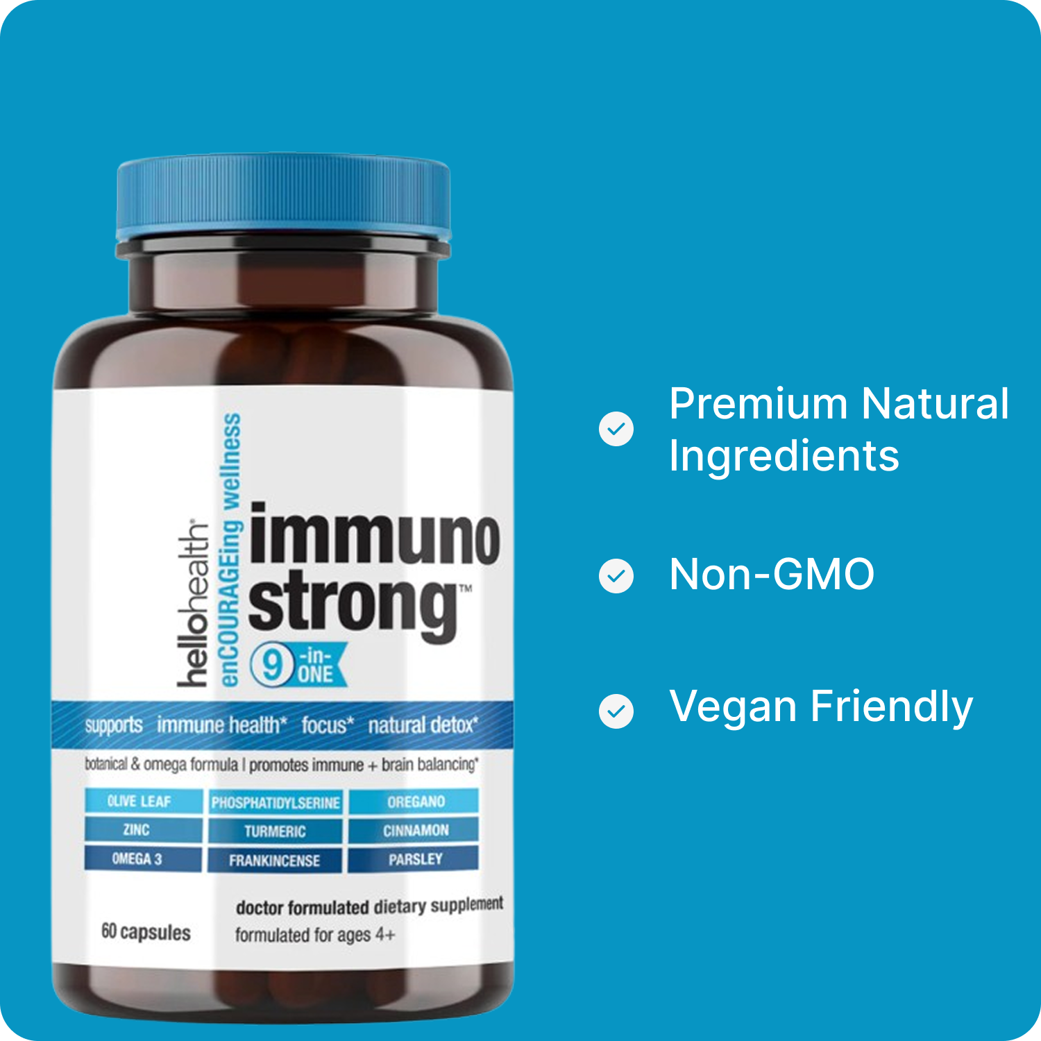 9-in-1 Immune Support Natural & Detox capsules