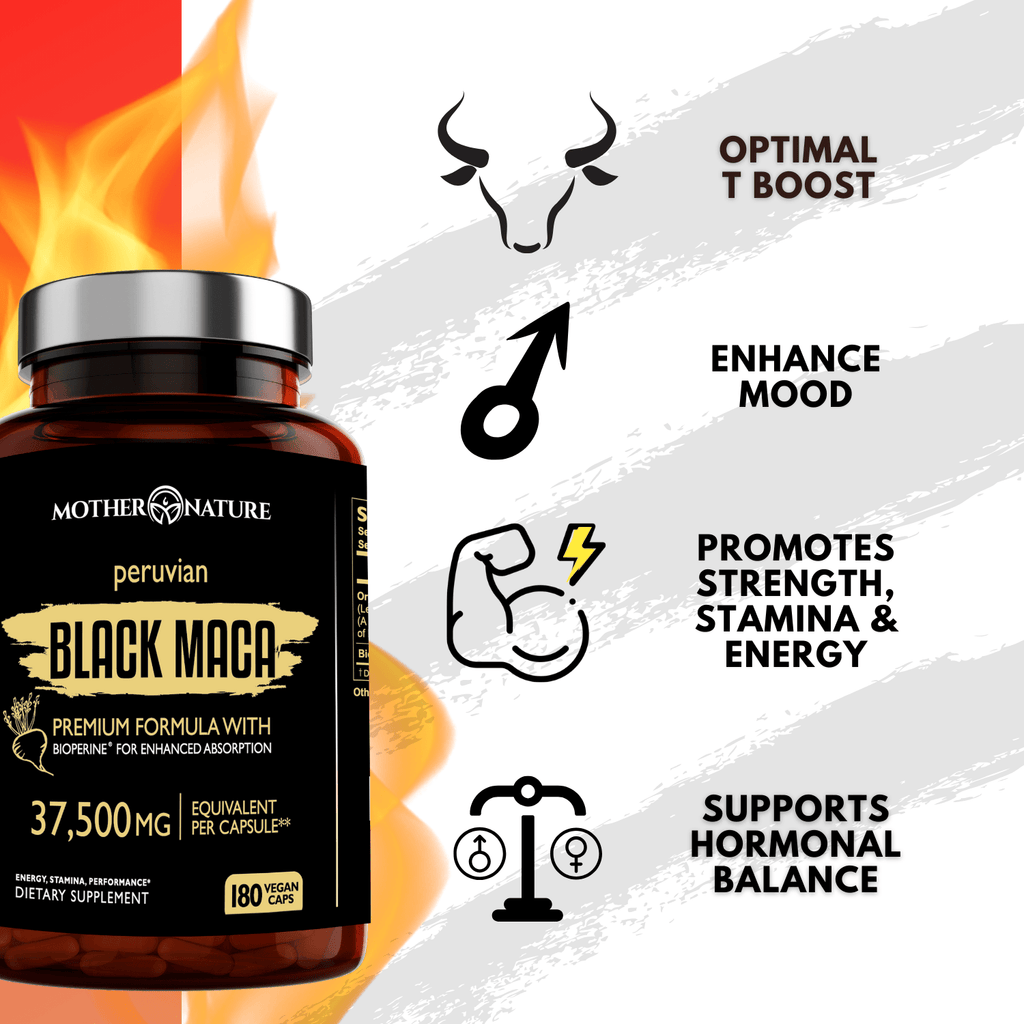 Black Maca Capsules 37,500 mg by Mother Nature Organics