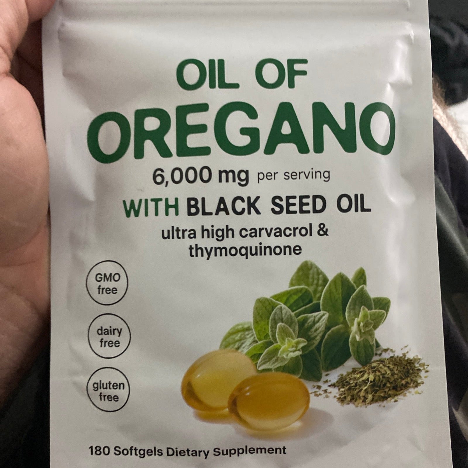 360 Softgels Organic Oil of Oregano 2 Bags of 180 Softgels 2 in 1 Black Seed Oil Herbal Supplement US