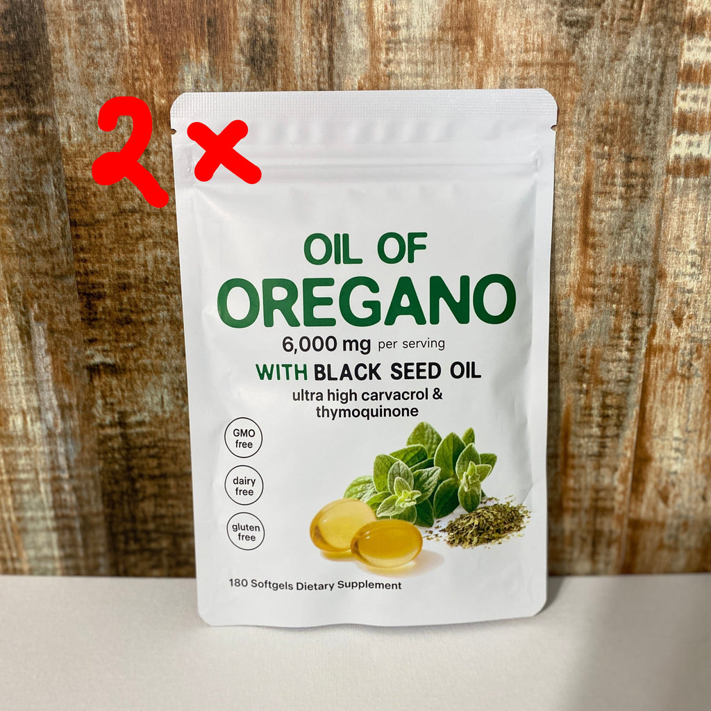 360 Softgels Organic Oil of Oregano 2 Bags of 180 Softgels 2 in 1 Black Seed Oil Herbal Supplement US
