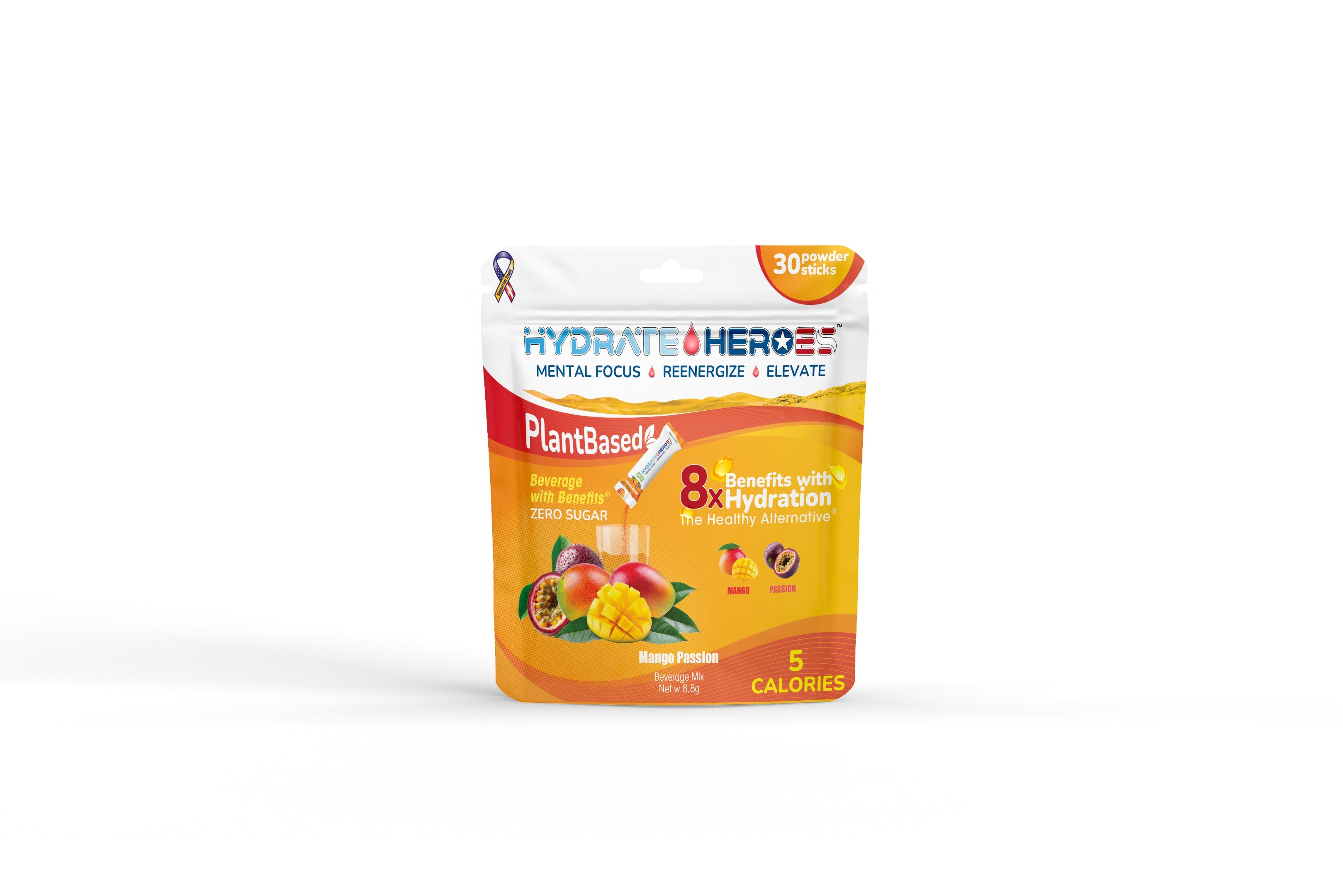 Tropical Paradise 24 Mushroom Infused Clean Hydration Powder Sticks | Energy & Focus