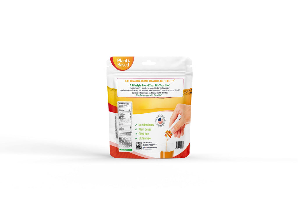 Mango Passionfruit 24 Individual Mushroom Infused Clean Hydration Powder Sticks