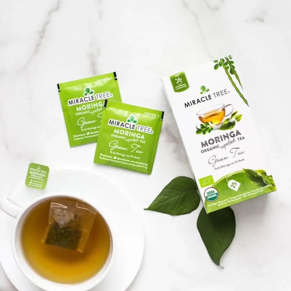 Organic Moringa Tea - Green Tea - Decaffeinated Herbal Tea