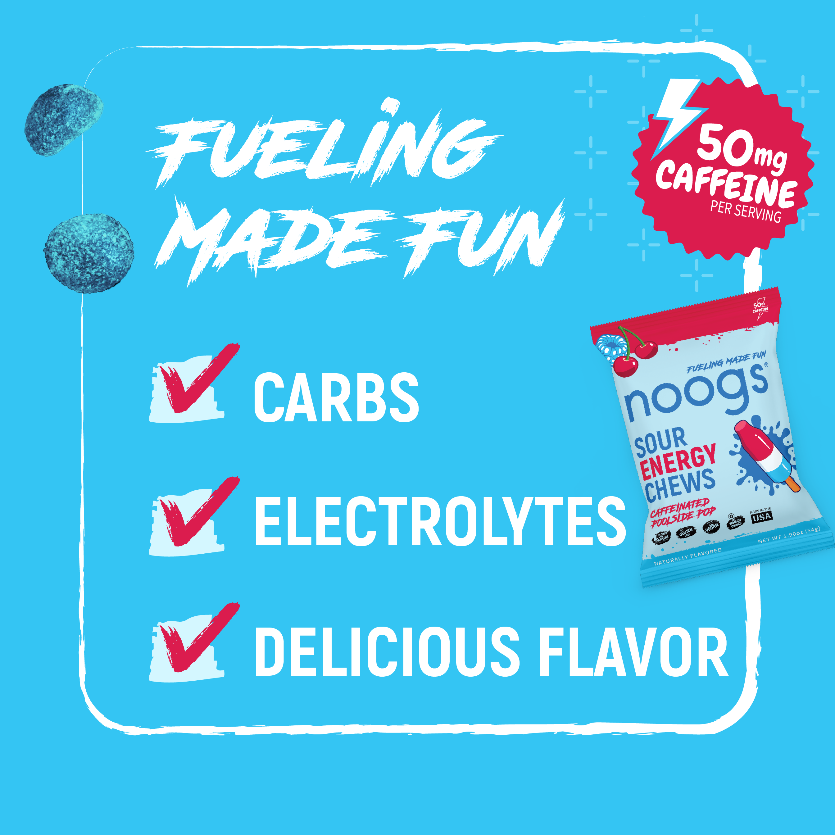 Caffeinated Poolside Pop Sour Energy Chews