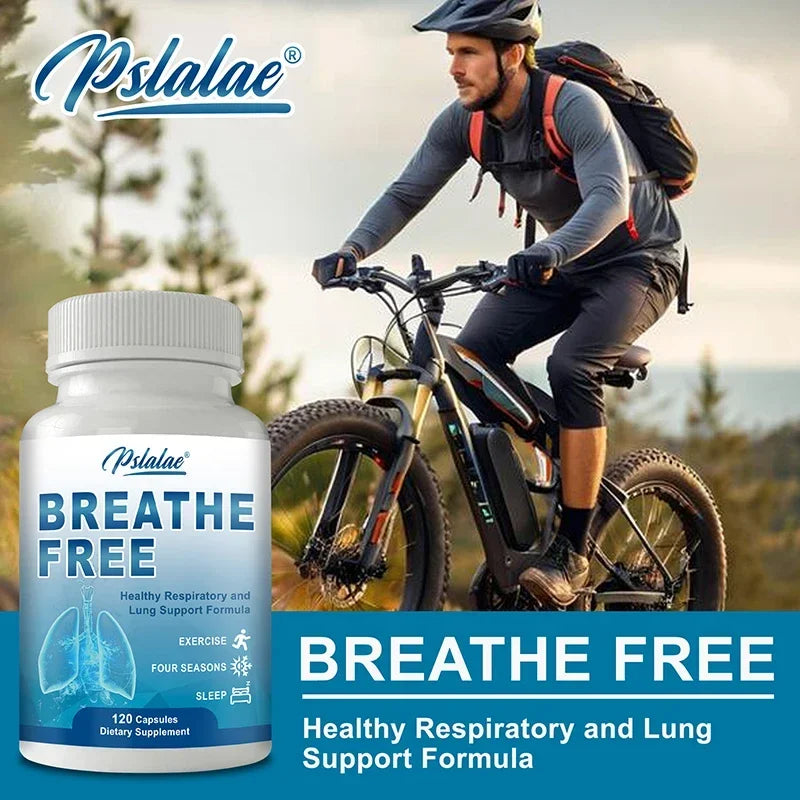 Breathe Free Support - Supports Respiratory, Promotes Lung Cleansing, Boosts Energy Levels, Antioxidant - 120 Capsules