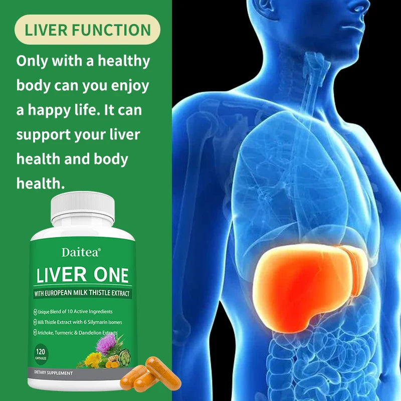 Liver Health Detox Cleanse Capsules, with Milk Thistle, Artichoke, Beetroot & Dandelion, Support Liver Function Vegan Supplement