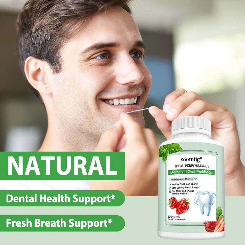 Teeth & Gums Health, Advanced 3.5 Billion CFU Oral/Dental Probiotics for Reduce Mouth Bad Breath, Ear, Nose and Throat Health