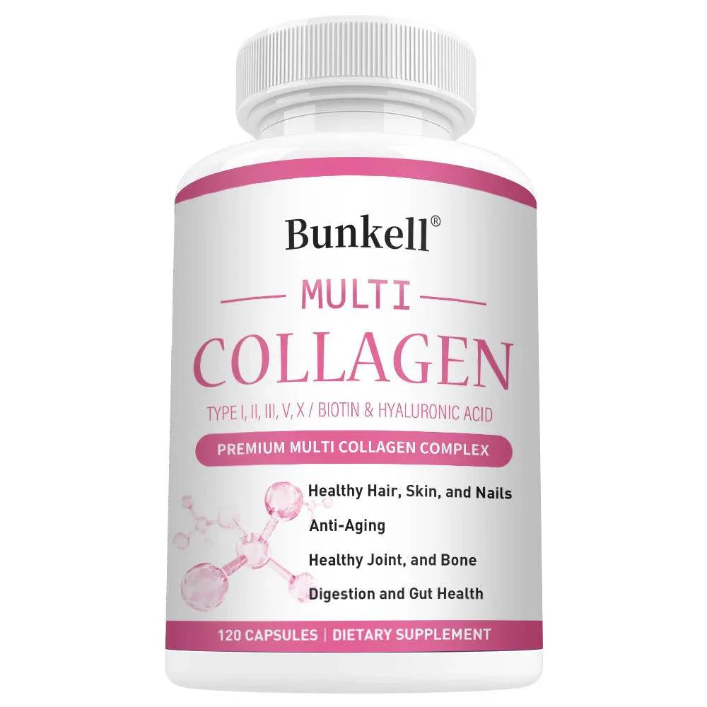 Collagen Complex with Hyaluronic Acid, Biotin - Hydrolyzed Collagen Types I, II, III, V, X; Hair, Skin, Nails, Joint Support