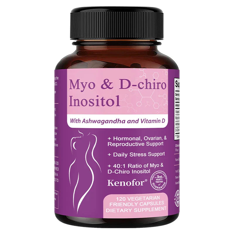 Inositol Supplement for Women, with Ashwagandha & Vitamin D3, Support Nerve Health, Women's Health, 120 Capsules