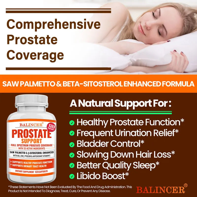 Minerals and vitamins - Helps relieve urinary frequency, bladder control, urination discomfort, prostate health