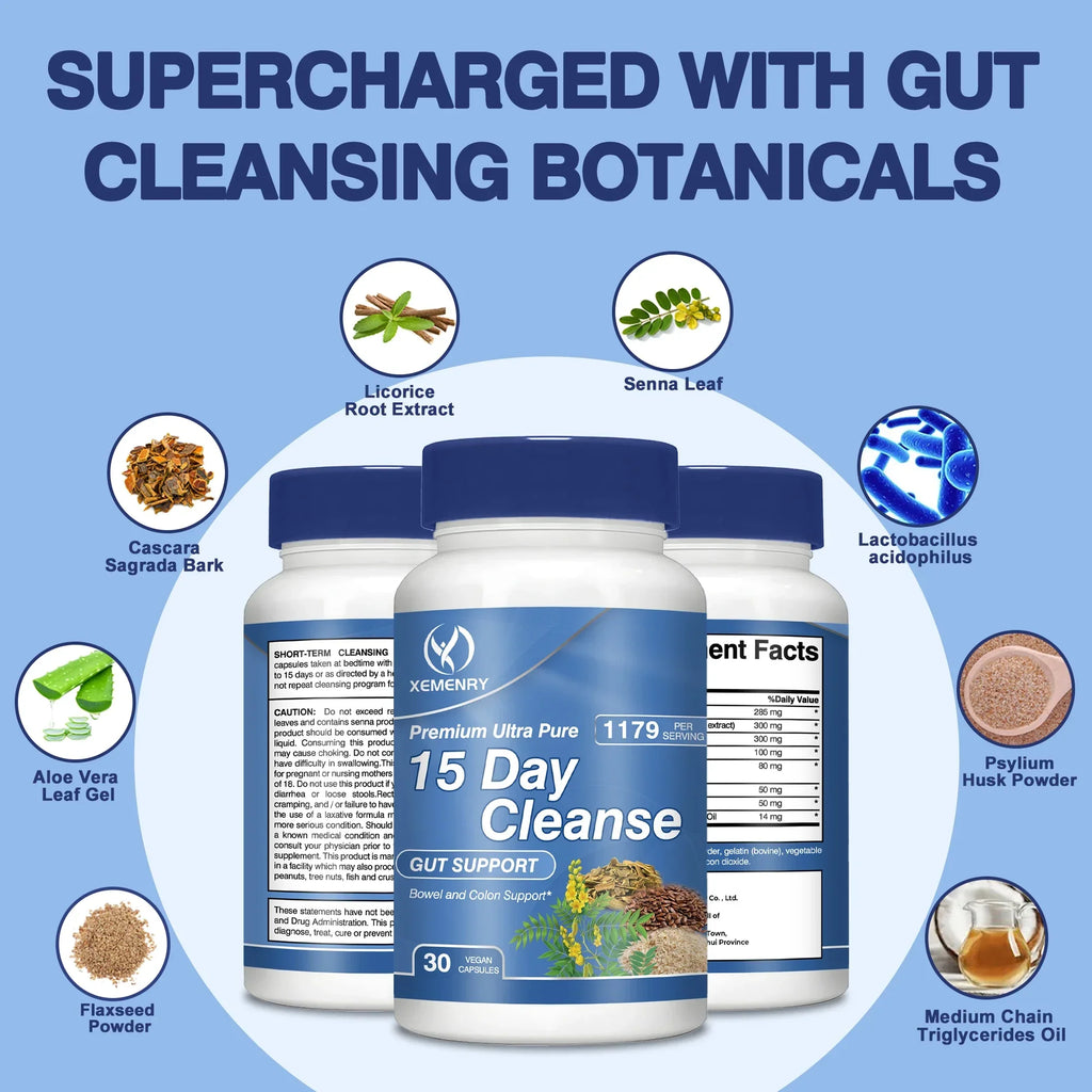 15-Day Cleanse and Detox - Improves Digestion, Supports Gut Health,  Metabolism and Promotes Weight Management - 30 Capsules