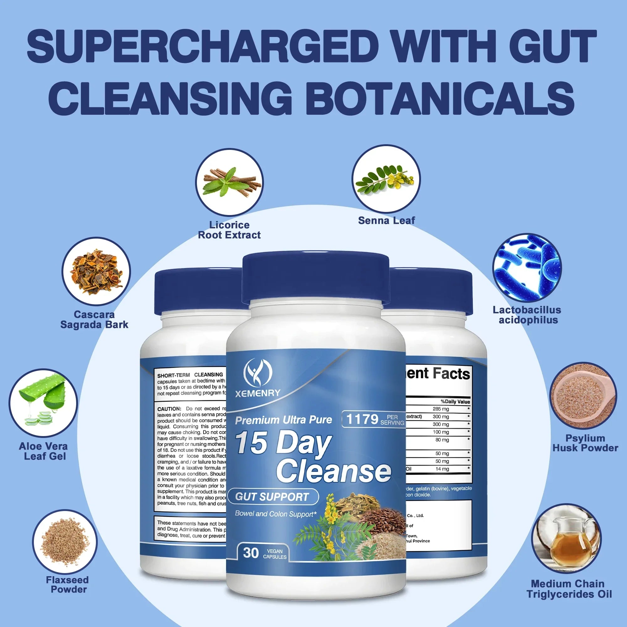 15-Day Cleanse and Detox - Improves Digestion, Supports Gut Health,  Metabolism and Promotes Weight Management - 30 Capsules