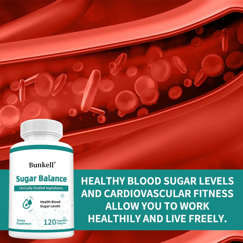 Sugar Balance - with Vitamin C, Natural Ingredients, Supports Cardiovascular Balance and Heart Health, 120 Capsules