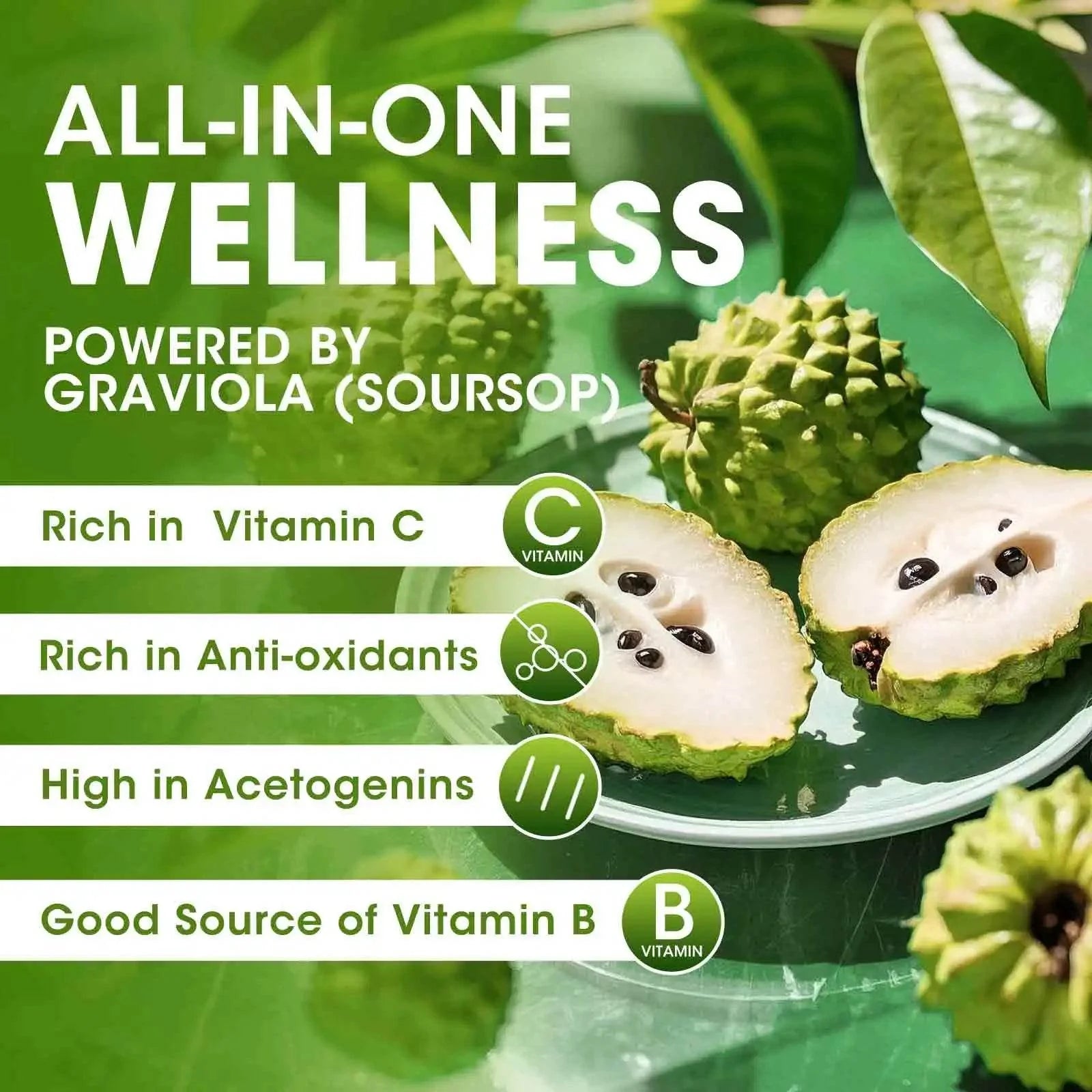 Soursop Graviola Liquid Drop for Cell Support & Regeneration, Immune System and Gut Health Support, Soursop Bitters Liquid