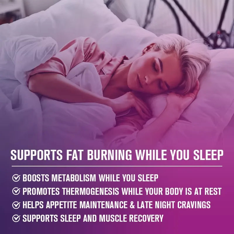 BEWORTHS 60PCS Night Time Fat Burnner Capsule for Women and Men Loss Weight Management Weight Slimming Tool Detox Burning Fat