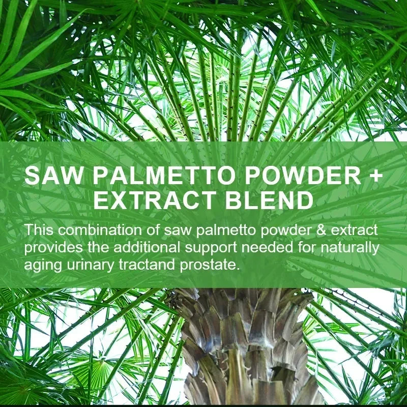 Saw Palmetto Prostate Capsules 2 x 60 = 120 capsules - Help Promote Prostate Health,Reduce Baldness and Thinning Hair & Regulate Hormonal Sex Capsules in The Body