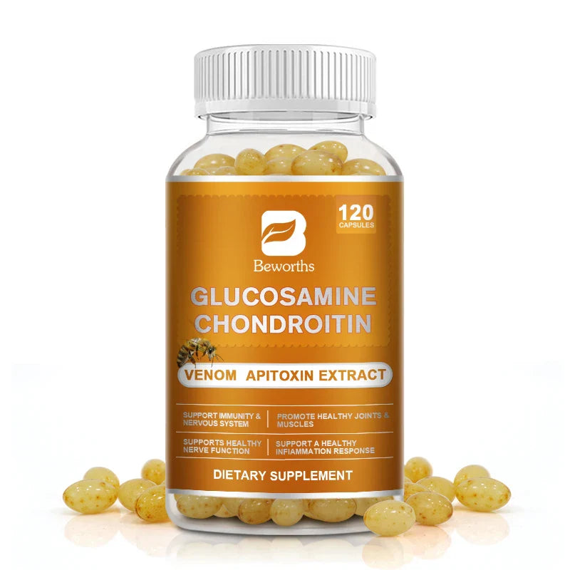 BEWORTHS Glucosamine Chondroitin Bee Venom Extract Capsules for Relieve Joint & Knee Pain Relieve Discomfort of Bones and Joint